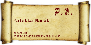Paletta Marót névjegykártya